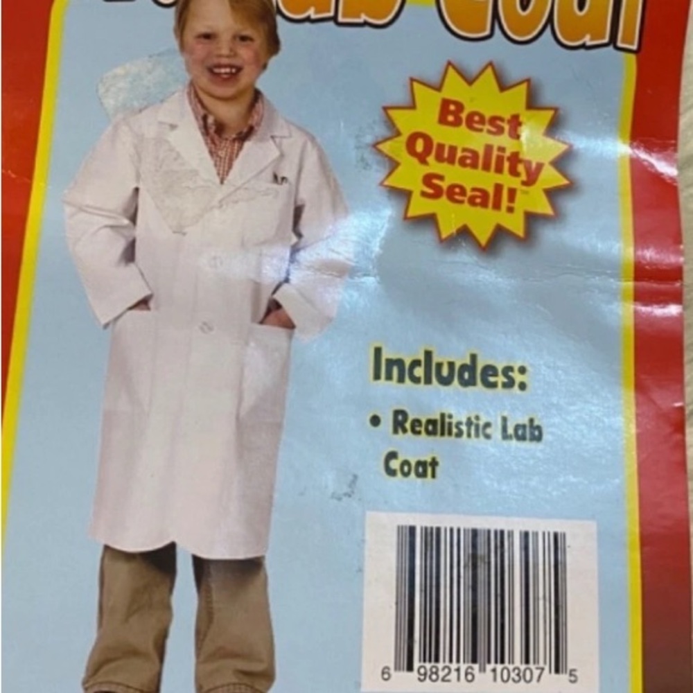 Aeromax Get Real Gear Jr. Doctor White Lab  Coat Kids 6/8  costume dress up
